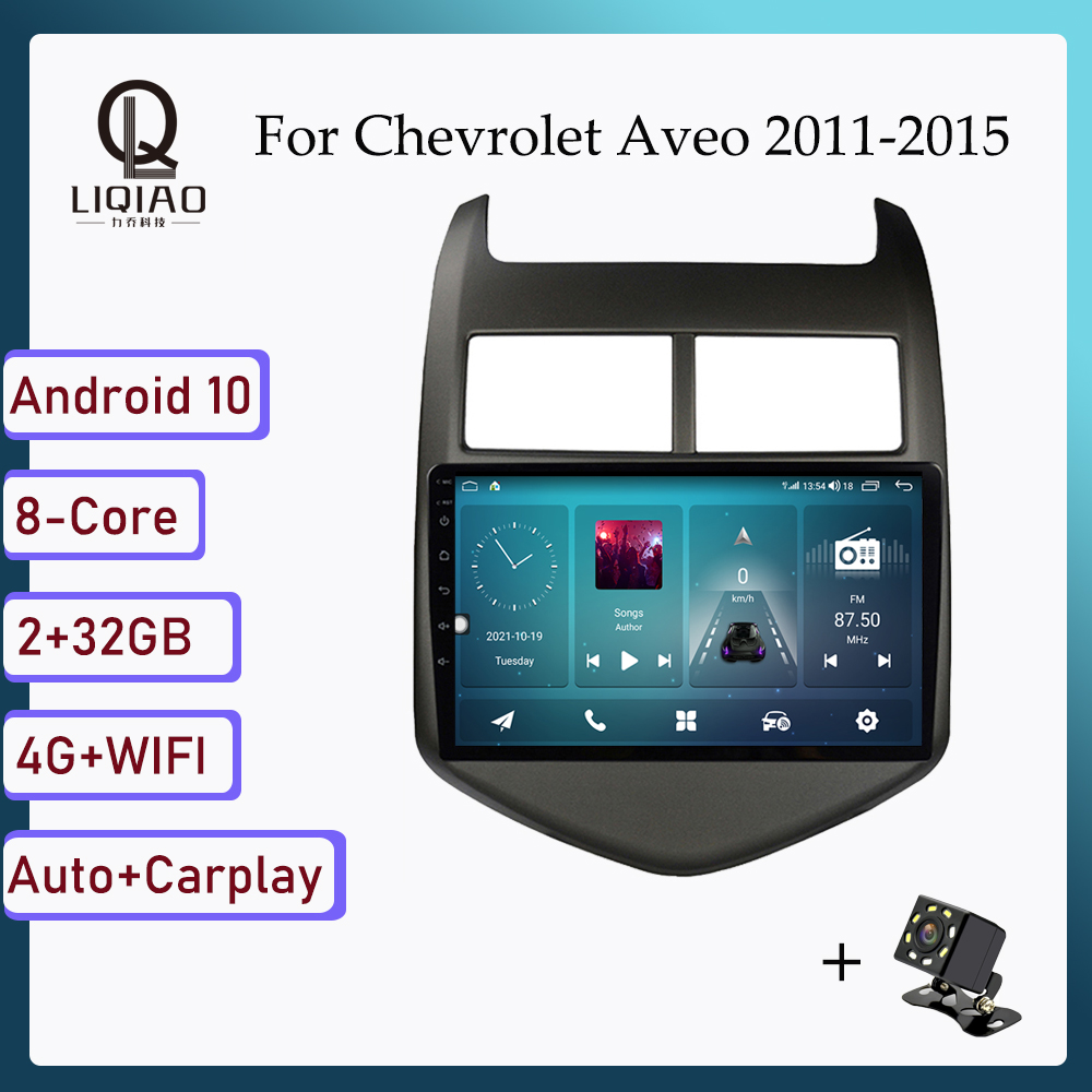 Chevrolet Aveo 2011-2015 용 Carplay 자동 차량용 라디오 안드로이드 Car Multimedia DVD 플레이어 헤드 유닛 GPS Navi DSP BT Bluetooth FM AM
